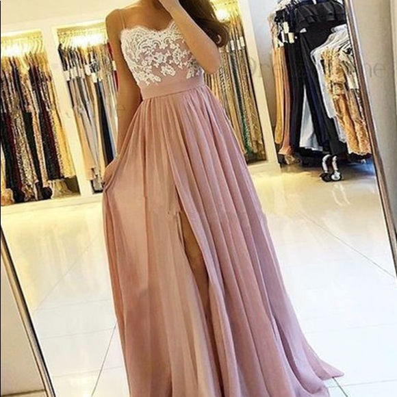 Dusty Rose Pink Long Dress Gown - Picture 2 of 14